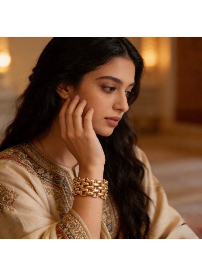 حقل سلسلة ذهب مغلف بذهب ٢٤ كارات، مثالية للحفلات والمناسبات الخاصة. هدية أنيقة بتصميم متطور ومرن للنساء والفتيات. - Image 5